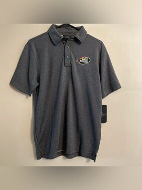 Storm Men's Charcoal Gray NASCAR Polo with Embroidered Logo